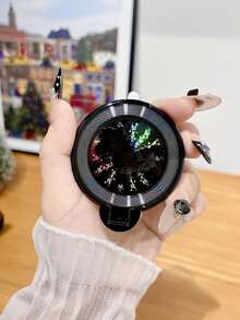 1pc New Rotating & Foldable Fashion Phone Case Stand, "Get Rich Soon" Design - Multicolor - View 9