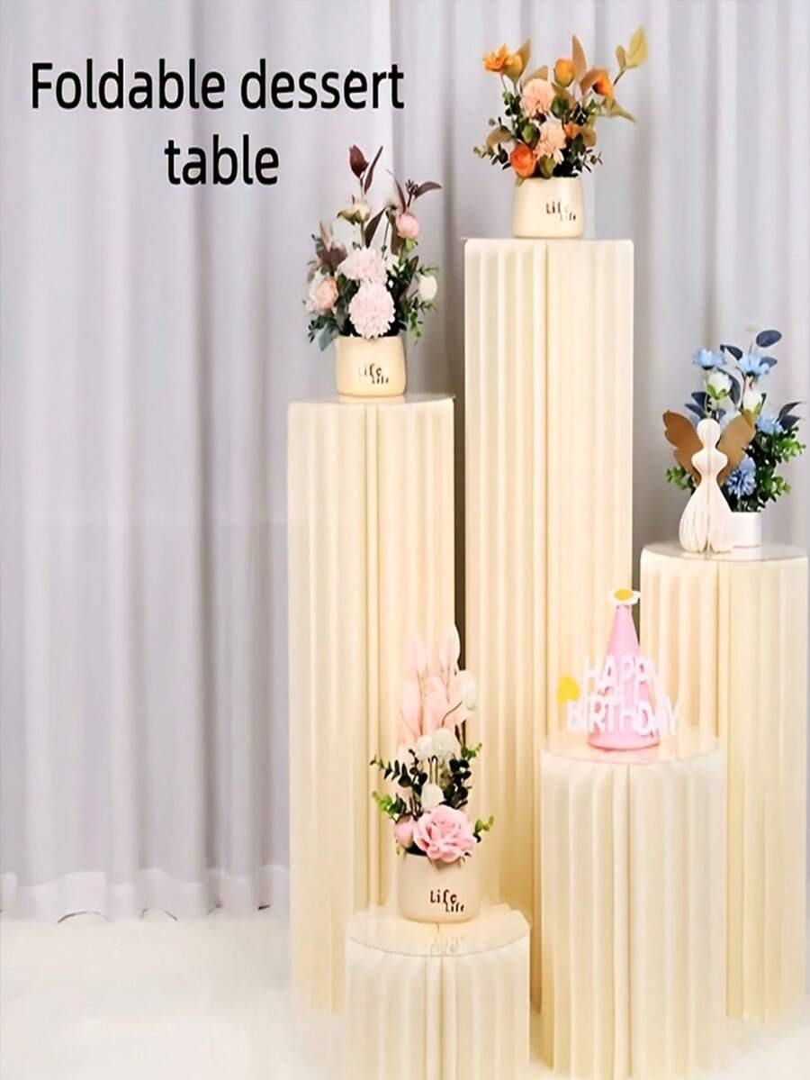 Foldable Paper Roman Column Display Stand, Suitable For Wedding Decoration And Various Holiday Arrangements