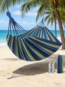 1pc Portable Outdoor Hammock With Tree Straps | 475lbs Capacity Durable Hammock | Foldable Travel Hammock With Storage Bag Suitable For Camping, Yard And Garden, Picnic Essentials, Camping Gear, Adult Hammock, Outdoor Patio Furniture, Hammock, Garden, Gardening Supplies, Beach Essentials, Holiday Essentials, Personalized Gift, Garden Furniture, Garden Chair, Hammock, Camping Equipment - Multiple Styles - View 5