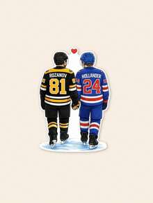 Hollander & Rosanov Sticker Heated Rivalry, Team Hollanov, LGBT Hockey, Kindle Sticker - Multicolor - View 1