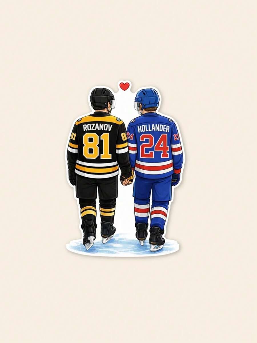 Hollander & Rosanov Sticker Heated Rivalry, Team Hollanov, LGBT Hockey, Kindle Sticker - Multicolor - View 1