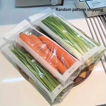 50pcs Long Rectangular PE Material Ziplock Bags (With Clasp) | Airtight Seal Bags For Fruits, Vegetables, Meats, Grains - Space Saving For Fridge/Freezer, Transparent & Durable Disposable Storage Bags - Clear - View 4