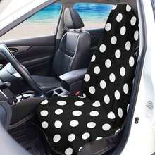 1pc Polka Dot Car Front Seat Cover, White And Black Car Seat Protector Universal Fit Most Cars Trucks  SUVs, Easy Install, Durable Polyester, Machine Washable, Fit For All Vehicles, Perfect For Holiday Gift & Leisure Driving - Nhiều màu - Xem 1