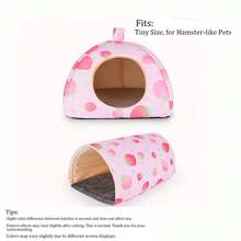 Tempat Tidur Terowongan Hewan Peliharaan Lembut & Nyaman Sepanjang Musim, Motif Stroberi, Cocok Untuk Hewan Peliharaan Kecil Seperti Hamster, Guinea Pig, Landak, Kelinci, Hangat & Bernapas, Pola Stroberi Lucu, Bagian Bawah Anti Selip, Dapat Dicuci, Alas Hewan Peliharaan Dalam Ruangan - View 14