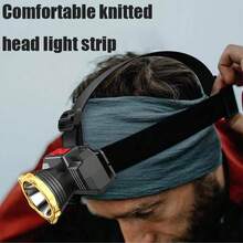 1个超亮LED头灯，USB充电，防水，3种照明模式，户外露营钓鱼手电筒头灯LED头灯 - 如圖所示 - 查看 8