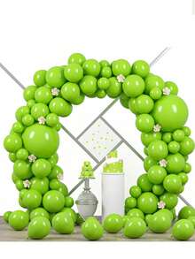 87件套绿色极简气球拱门套装，浅绿色乳胶气球花环套装，适用于圣帕特里克节、复活节、春季庆典、夏季派对、毕业典礼、生日、订婚纪念日、结婚纪念日、婴儿洗礼、母亲节、盛大开业、绿色植物主题日、亲子活动等场合。 - 查看 1