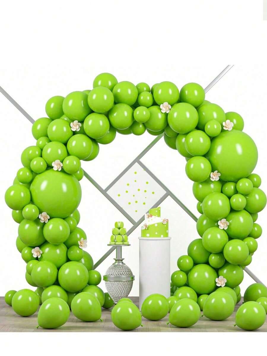 87件套绿色极简气球拱门套装，浅绿色乳胶气球花环套装，适用于圣帕特里克节、复活节、春季庆典、夏季派对、毕业典礼、生日、订婚纪念日、结婚纪念日、婴儿洗礼、母亲节、盛大开业、绿色植物主题日、亲子活动等场合。 - 查看 1