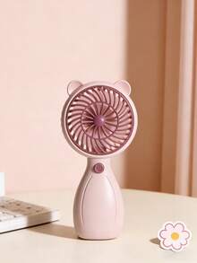 1pc Mini Handle Fan - Rechargeable Handheld Small Fan, Cute Cartoon Design, Mini And Compact, Suitable For Outdoor Use, Portable With Hanging Strap, Fan Suitable For Bedroom, Study Table And Small Areas.,Dia Dos Namorados,Brazilian Valentine's Day,Brazil Valentine's Day,June 12 Valentine's Day,Dia De São João,Festas Juninas,Love Gifts,Couple Gifts,Romantic Gifts,Anniversary Gifts,Gift For Boyfriend,Girlfriend,Present,Jewelry,Brazilian June Festival,Festa Junina,São João Festival,Festa De São Pedro,Festa De Santo Antônio,Brazil June Celebrations - Bear Ear Style - View 4
