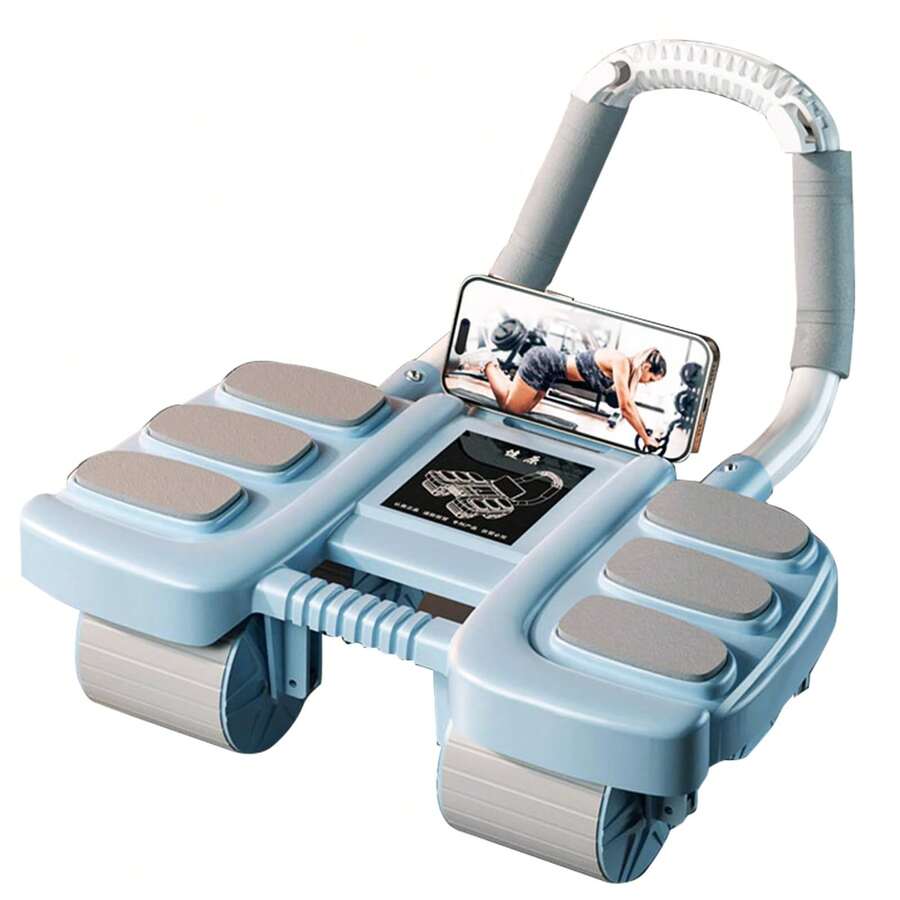 Four Wheel Abdominal Exercise Roller 4 And 6 Elbow Support Anti Slip Core Strengthening Trainer Multifunctional Knee Pad - 6ZHOU-bLUE - View 1