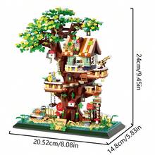 DIY Mini Building Blocks Game, A Toy Suitable For Adult Women, A Toy That Relieves Stress And Reduces Anxiety, A Cute And Interesting Adult Game Set, A Creative Treehouse Model Building Puzzle With Creative Solutions, A Perfect Birthday Gift For Your Boyfriend, A Set Of Exquisite Forest Treehouse Building Models (With Stickers) - Multicolor - View 8