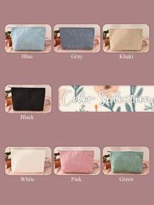 Custom Name Makeup Bag, Personalized Corduroy Makeup Pouch Custom, Sanitary Napkin Storage Bag, Travel Makeup Bag, Personalized Storage Bag, Mother's Day Gift - Multicolor - View 8