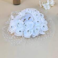 Polka Dot Lace Romantic Wedding Ring Pillow, Fresh And Elegant For Proposal, Wedding Ceremony And Party - View 4