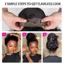 ZHENDEFA Tóc giả Jerry Curl có kẹp điều chỉnh vô hình, tóc giả ren phía trước trong suốt 360 độ độ nét cao, đường chân tóc đã được tỉa sẵn, dây rút vô hình, mật độ 200%, tóc giả ren 360 độ không cần keo dán, dành cho nữ. - SNatural - Xem 11