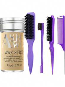 ikt 75g Hair Wax Stick, Straightening Brush, Side Brush And Tail Comb Styling Tool Set - Hairline Shaping, Flyaway Control And Wig Styling - Multicolor - View 13