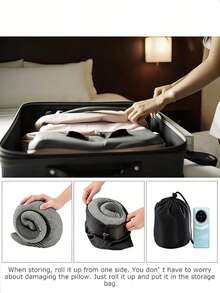 360° Travel Neck Pillow, Memory Foam Airplane Pillow, Soft Foldable Airplane Travel Neck Pillow - Neck Pillow - View 4