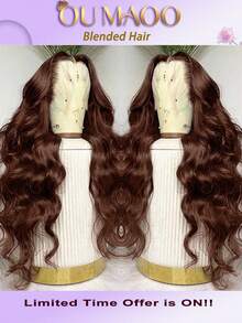 200% High Density Body Wave Wig - 34 Inch 13x6 HD Lace Front Human Blended Hair, Pre-Plucked Glueless Frontal Wig With Baby Hair, Ultra Full Voluminous Curls For Women, No Glue & Ready To Wear - Brown - View 2