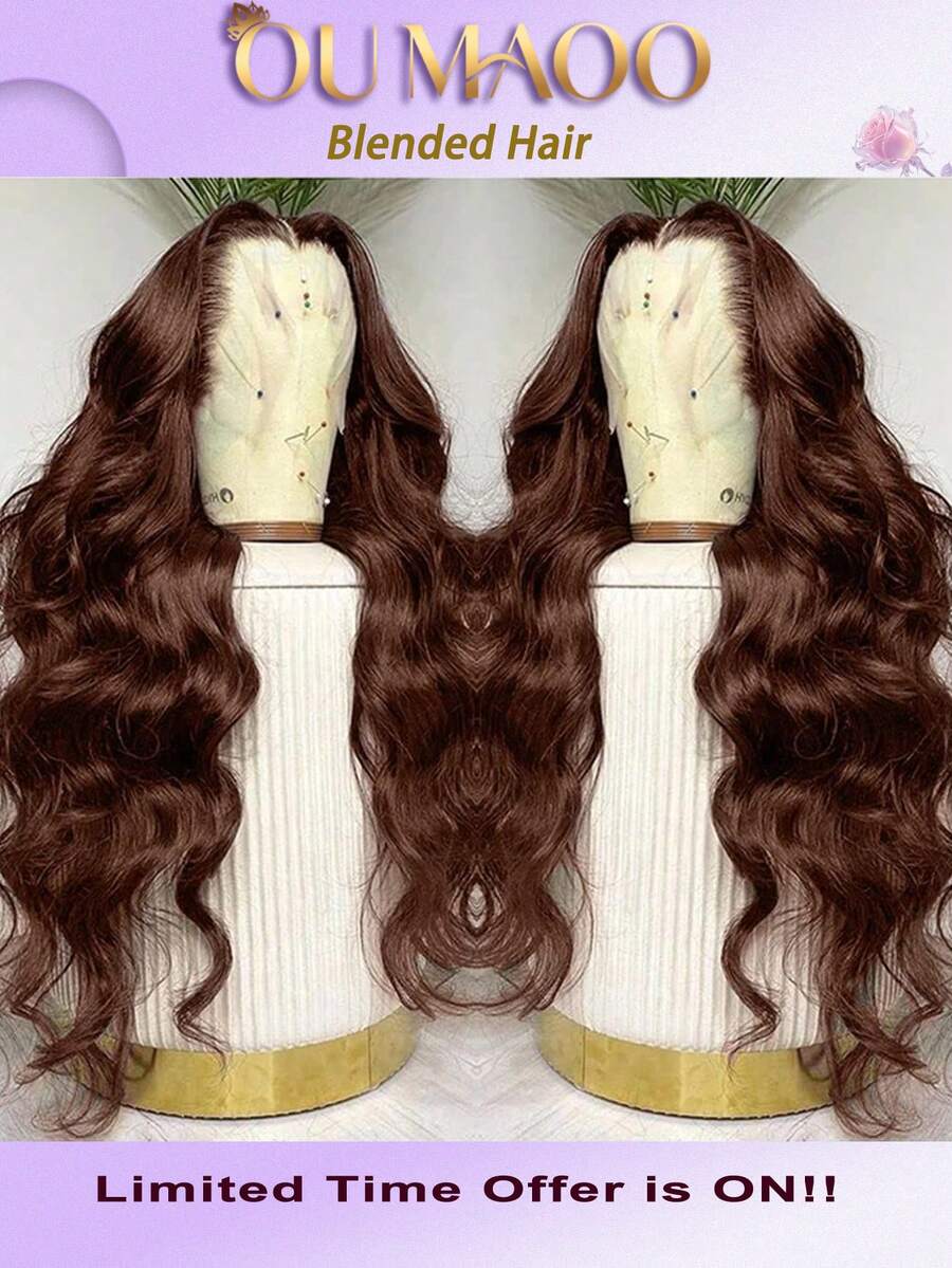 200% High Density Body Wave Wig - 34 Inch 13x6 HD Lace Front Human Blended Hair, Pre-Plucked Glueless Frontal Wig With Baby Hair, Ultra Full Voluminous Curls For Women, No Glue & Ready To Wear