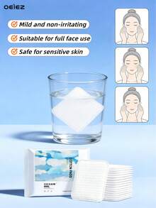 OEIEZ 80 miếng bông tẩy trang vuông lớn, dày dặn, không xơ, dùng một lần, mềm mại và dịu nhẹ, thích hợp cho chăm sóc da, tẩy trang và tẩy sơn móng tay. - trắng - Xem 5