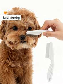 宠物面部刷，白色PP材质，细密刷毛，有效去除泪痕，防止毛发打结，可拆卸清洗，宠物美容用品 - 彩色 - 查看 4