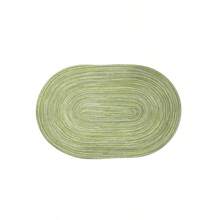 Set de 1/2/4/6/8 piezas de individuales ovalados de poliéster en degradado de verde y beige, adecuados para la decoración de restaurantes, esenciales para la cena de Navidad, regalo de estilo bohemio para las fiestas - Verde - Ver 10