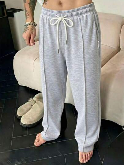 男士户外运动裤，休闲直筒裤，抽绳松紧腰带，适合春夏户外活动、跑步、健身、聚会等场合