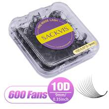 SACKVIS 600Fan Clusters Pre Made Fan Lash 10D/15D/20D Volume Aguud Ready-Made Fan Lash Extensions 0.07Mm D Curl Easy Application Lightweight Design Pre Fanned Knot Free - View 13