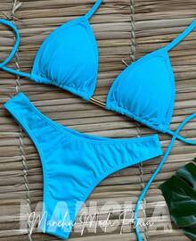 Polyamide Bikini With Lined Cups - S, M, L, XL - Blue - View 1