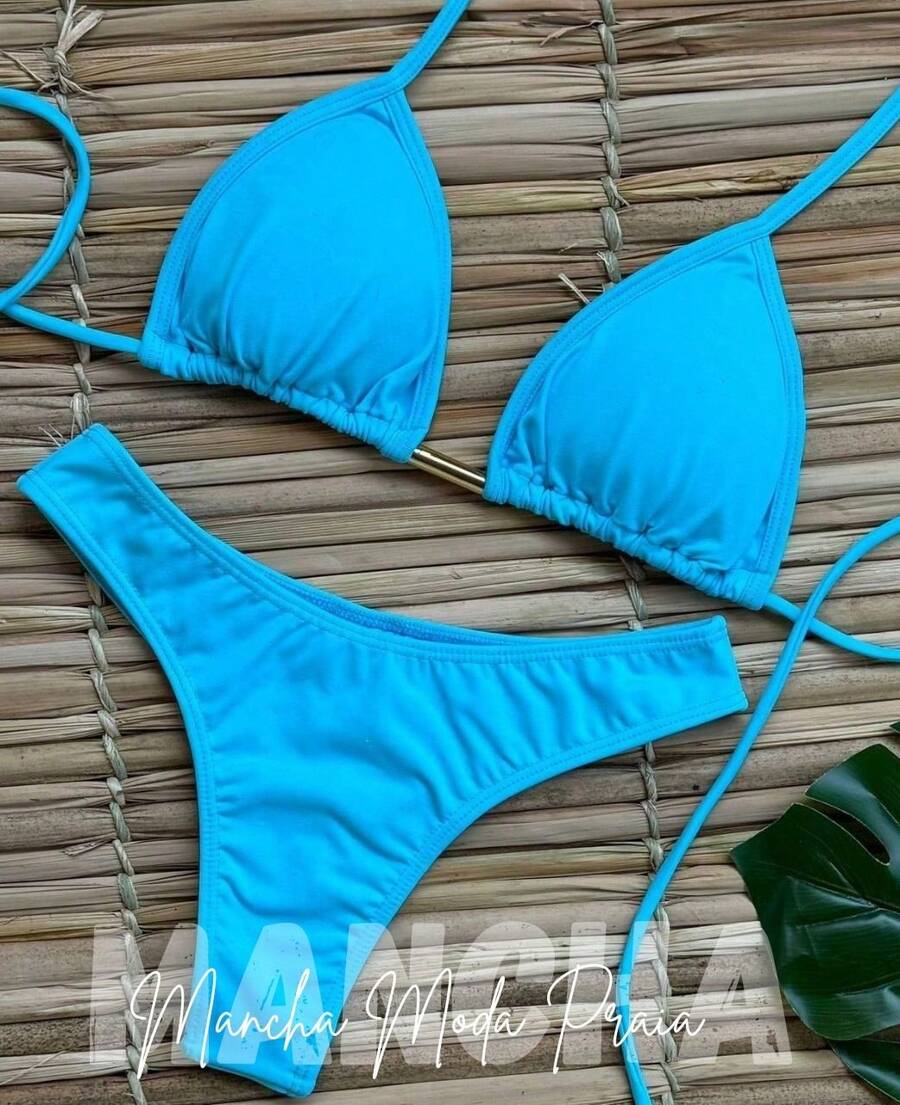 Polyamide Bikini With Lined Cups - S, M, L, XL - Blue - View 1