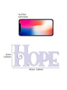 1pc Minimalist "Hope" Letter Decor, Home Desktop Decoration, Living Room Decor, Suitable For Home, Wedding, Anniversary And Party Decoration, Can Be Used For Window Display - White - View 5