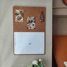 1 pieza Pegatina de pared de fieltro de 2 colores, sin necesidad de perforar, pizarra de fieltro de doble uso, pared de fotos, pizarra de mensajes, vinilo de pizarra blanca para decoración de pared - multicolor - Ver 5