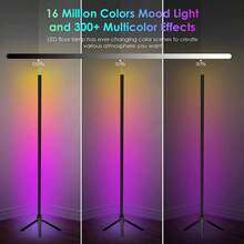 RGB Corner Floor Lamp, RGB LED Corner Lamp With Music Sync, Smart Light And Remote Control Color Changing Ambience Light, LED Lamp With  Vibrant Colors For Bedroom, Living Room Gaming Room (Not Adapter) - Đèn sàn (Chỉ có điều khiển từ xa) - Xem 6