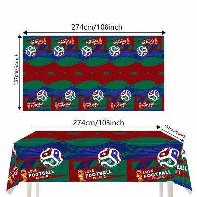 1pc New Hot Selling 2026 World Cup Party Supplies Set, Birthday Decoration Tablecloth, Background Cloth, Honeycomb Decoration Gift Bag, Birthday Gift, New Year Gift