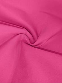 European And American Fashion Women's Woven Contrast Stripe Top And Wide Leg Elastic Waist Sports Pants 2 Pieces Set Spring - Hot Pink - View 5