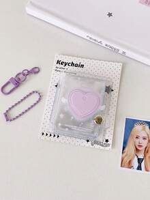 1 PC Transparent And Shiny 2-Inch Card Book, Keychain Pendant, Photo Album, Student Headshot, ID Photo Storage Book - Multicolor - View 12