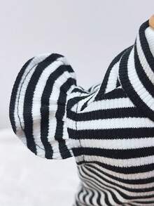 1pc Happy Pet Printed Jumper Dress, High-Quality Fabric, Suitable For Spring And Winter - Black and White - View 7