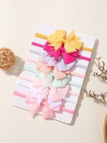 8 unidades diademas para niños con moños sólidos de 6 asas, ideal para el Día de San Valentín - Multicolor - Ver 5