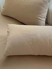 3pcs Soft Solid Color Bedsheet & Pillowcase Set, Lightweight Bedding, Coffee Color Mattress Cover, Deep Pocket Bedsheet, Breathable, Suitable For Single, Double, Queen, King Size Beds, All Seasons, Machine Washable (1 Bedsheet, 2 Pillowcases) - Coffee Brown - View 4