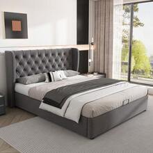 Bed Bases & Foundations - Grey + Velvet-2 - View 2