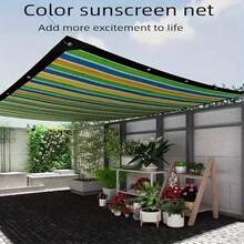 This UV-Resistant Sunshade Net With Eyelets Is Available In 12 Sizes, Durable And Tear-Resistant, Easy To Install On Balconies, Patios And Swimming Pools. It Provides Excellent Shading, Sun Protection And Privacy. - Green - View 6