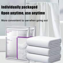 1/3/6pcs Disposable Bath Towels, Suitable For Business Travel And Outings, Extra Thick, Extra Large, Highly Absorbent, No Cotton Lint, Can Be Used In Hotels, Individually Packaged - Multicolor - View 3