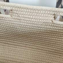 1pc Handmade Woven Storage Basket, Large Capacity Woven Tote Bag, Handcrafted Straw Woven Beach Picnic Basket - Multicolor - View 9