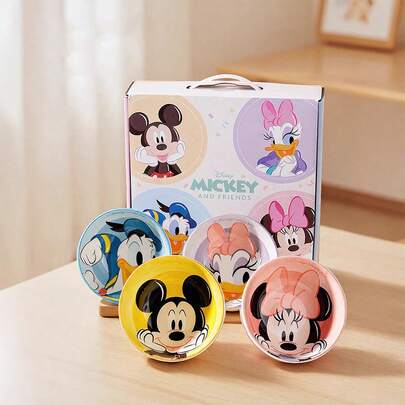 Disney Bát sứ họa tiết hoạt hình nhiều màu sắc, thích hợp đựng cơm, súp, tráng miệng, món ăn kèm và kem, an toàn khi sử dụng trong máy rửa chén, lò nướng và lò vi sóng, đường kính 4,8 inch, sứ nung ở nhiệt độ cao.