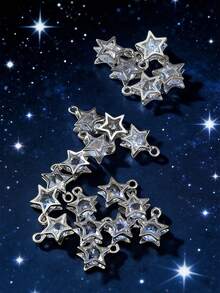 20pcs Zirconia Pendant Findings - Silver - View 10