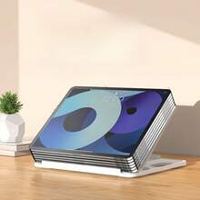 Adjustable Universal Laptop And Tablet Stand, Multi-Angle Ergonomic Lift Stand, Foldable Portable Design, Heat Dissipation And Ventilation, Lightweight White Plastic, Suitable For Office, Drawing, Typing And Desktop Use, Compatible With Most Laptops And Tablets - View 7