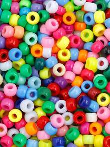 50/100pcs 9mm Colorful Acrylic Pony Beads, Large Hole DIY Jewelry Making Supplies - Multicolor - View 8