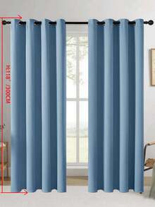 Blackout Curtains, Thermal Insulated, Opaque Curtains With Grommets, UV Protection, Bedroom Home Living Room Interior Decor - Blue - View 49