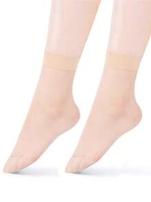 1/5/10/20双装加厚耐穿防勾丝长筒袜，四季皆宜 - 彩色 - 查看 19