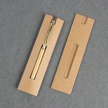 50/100pcs Paper Pen Box Pen Packaging Box Gift Ballpoint Pen Box. Window Type. Black Kraft Paper Pen Sleeve Simple Both-Ends Pen Paper Sleeve Packaging Universal Pen Sleeve. Back To School Season. Ideal Gift For Colleagues And Teachers. Back To School Season. Teacher's Day. (Note: The Paper Piece On The Window Needs To Be Removed By Yourself) (Since It Is Made Of Paper, There May Be Slight Scratches, But It Does Not Affect Use And Appearance) - Multicolor - View 7