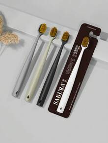 SAKURA Adult Soft Bristle Anti-Slip Handle Toothbrush, Denser & Softer Design, Suitable For Couples, Families, And Travels, Random Packaging, High Quality - Multicolor - View 3