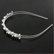 1pc Women's Pearl & Crystal Headpiece, Sparkling Bridal Guest Headpiece With Welded Claw Chain Design, Suitable For Wedding Ceremonies And Special Occasions - Silver - View 3